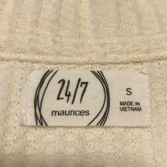 24/7 Maurice’s Womens Soft Wayside Waffle Knot Ecru/Cream Tunic Size Small - Picture 7 of 13